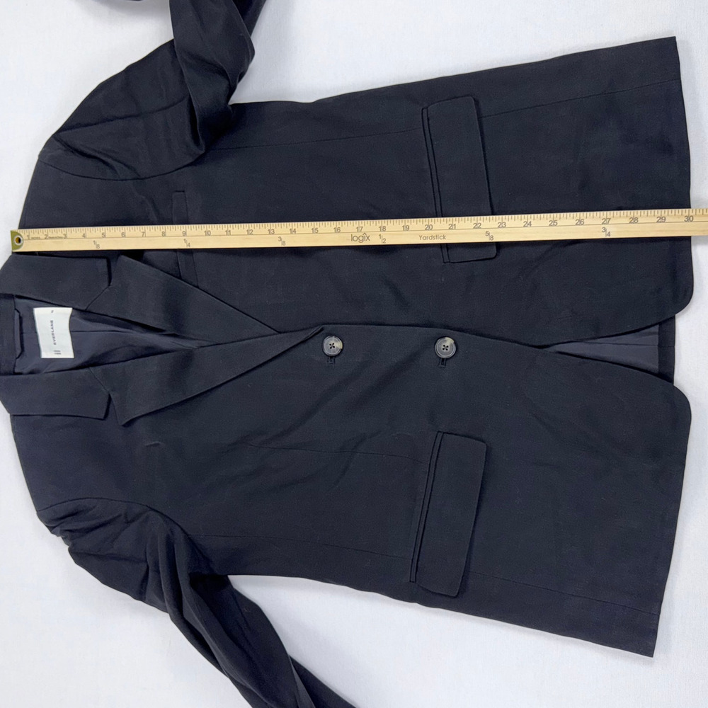 Everlane The Tencel Oversized Blazer Women's Size 10 Black Preppy Modern - Picture 13 of 15